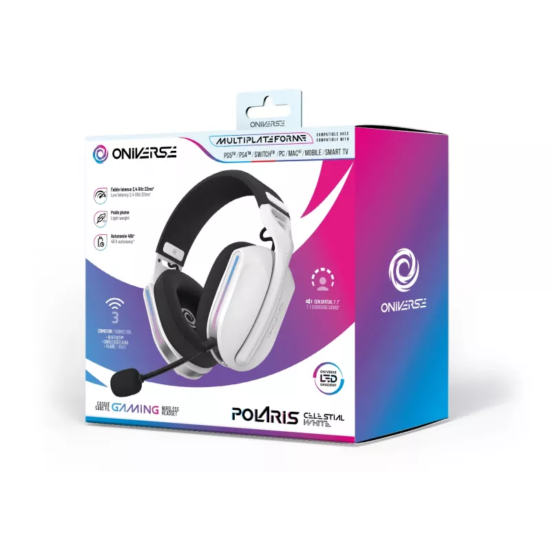 Auriculares gaming inalámbricos Oniverse Polaris - Celestial White (Multiplataforma)