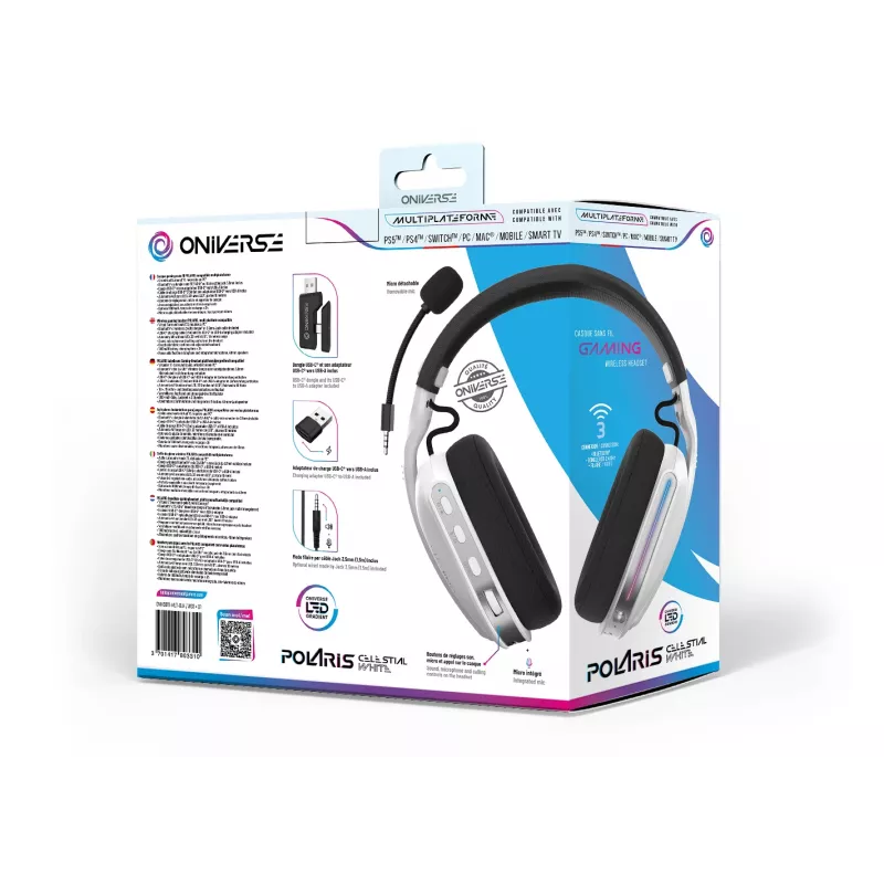 Auriculares gaming inalámbricos Oniverse Polaris - Celestial White (Multiplataforma)
