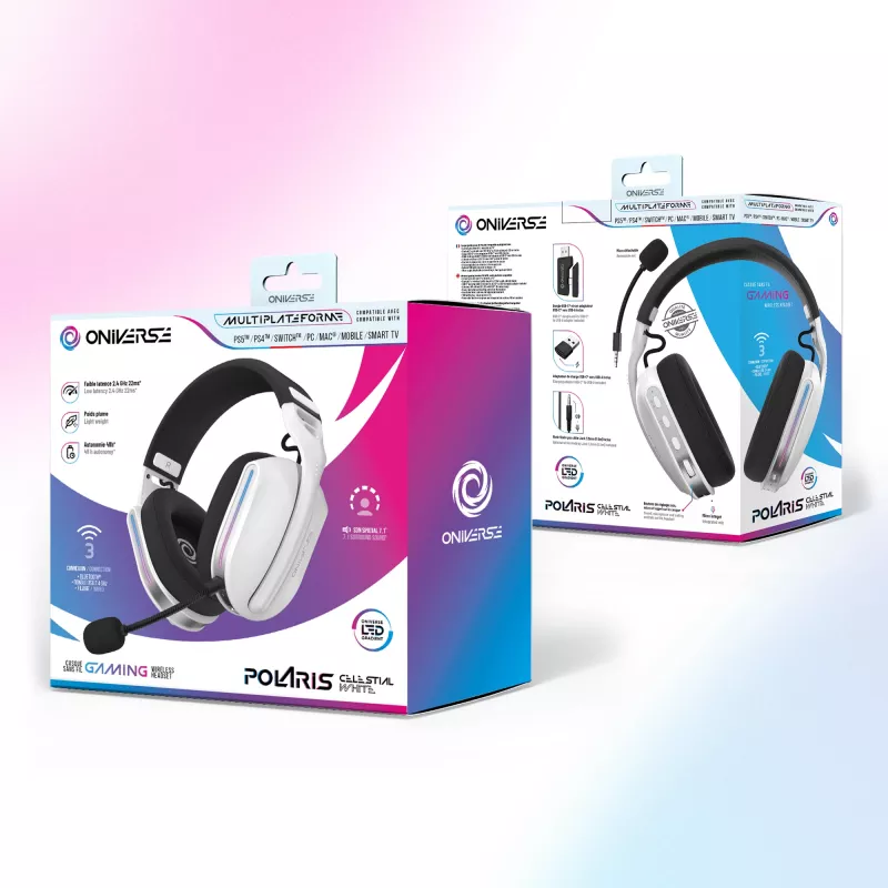 Auriculares gaming inalámbricos Oniverse Polaris - Celestial White (Multiplataforma)