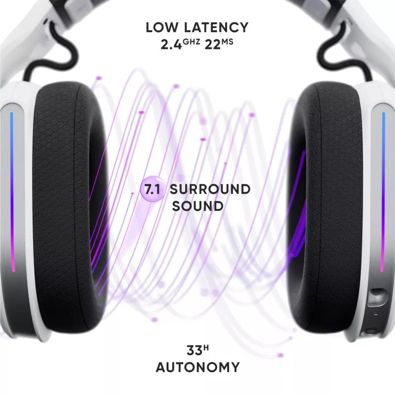 Auriculares gaming inalámbricos Oniverse Polaris - Celestial White (Multiplataforma)