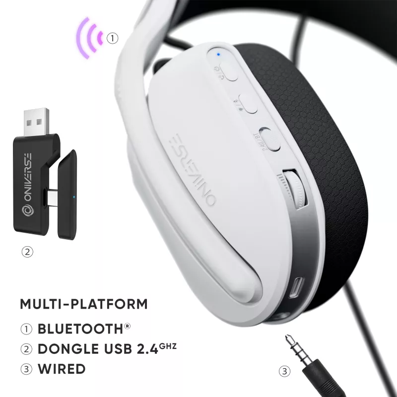 Auriculares gaming inalámbricos Oniverse Polaris - Celestial White (Multiplataforma)