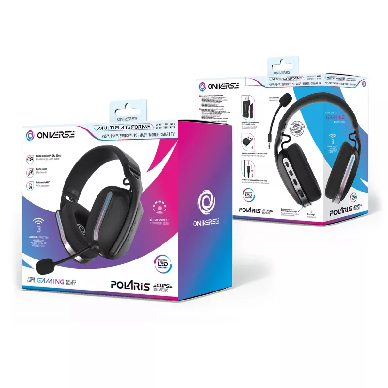 Oniverse auriculares gaming inalámbricos Polaris - Eclipse negro (multiplataforma)