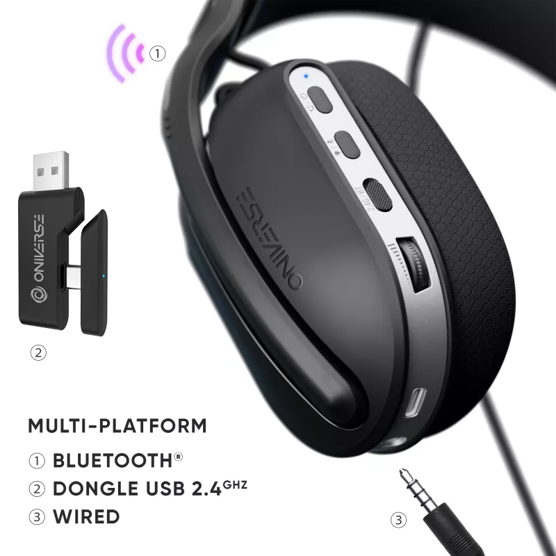 Oniverse auriculares gaming inalámbricos Polaris - Eclipse negro (multiplataforma)