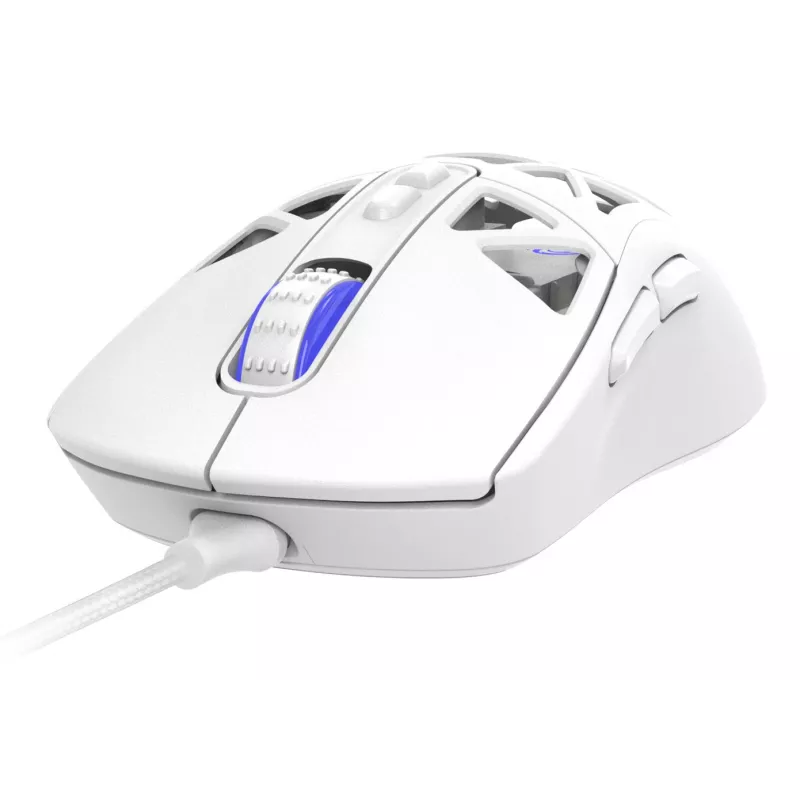 Oniverse - Ratón gaming con cable Kryo - Luxion White (PC), Ambidiestro, Óptico, USB Type-A, 13800 DPI, Blanco