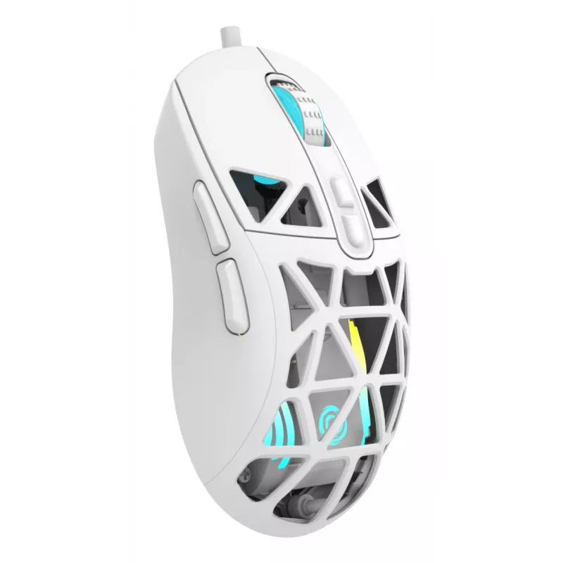 Oniverse - Ratón gaming con cable Kryo - Luxion White (PC), Ambidiestro, Óptico, USB Type-A, 13800 DPI, Blanco