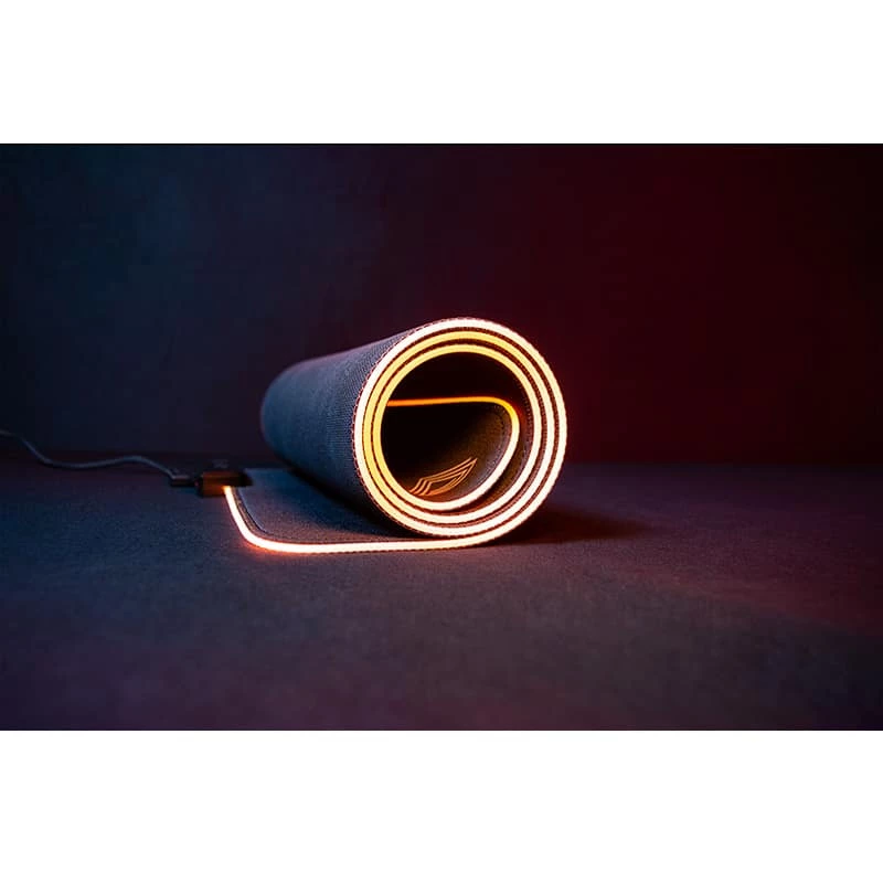 Lexip B10 – alfombrilla de ratón XL flexible con superficie suave microtexturizada e iluminación RGB – 800 x 400 x 4 mm