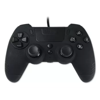 Lexip Metaltech - mando con cable - Ebony negro (Multi), gamepad, PC, PlayStation 4, D-Pad, botón Home, botón Options, botón Share, analógico/digital, multicolor, con cable