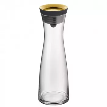 WMF Basic jarra de agua 1,0 diseño dorado, jarra, 1 L, dorado, negro, transparente, vidrio, redonda, Köhler & Wilms