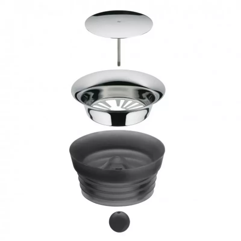 WMF Basic jarra de agua 1,0 diseño dorado, jarra, 1 L, dorado, negro, transparente, vidrio, redonda, Köhler & Wilms