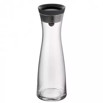 WMF Basic jarra de agua 1,0 negra, jarra, 1 L, negro, transparente, vidrio, redonda, Köhler & Wilms