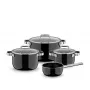WMF Fusiontec Mineral Pro batería de cocina, 4 piezas, negro (3201114028)