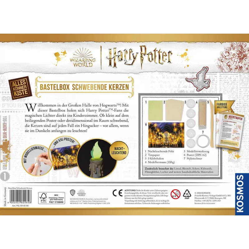 Kosmos Harry Potter, set de manualidades para niños, 8 año(s), no tóxico, multicolor
