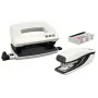 Leitz set grapadora y perforadora Mini WOW, 10 hojas, Pearl, blanco, P2, metal, plástico, 80 g/m², 3,5 cm