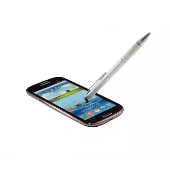 Leitz Stylus-Stifte 2 en 1 Complete para dispositivos táctiles, universal, todas las marcas, plata, iPad, aluminio, silicona, 10 g