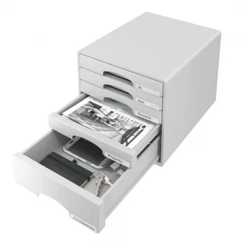Leitz cajonera Plus 5 cajones, 5 cajones, plástico, gris, 287 x 363 x 270 mm