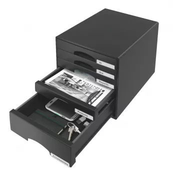 Leitz cajonera Plus con 5 cajones, 5 cajón(es), plástico, negro, 287 x 363 x 270 mm