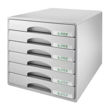 Leitz cajonera Plus 6 cajones, 6 cajón(es), plástico, gris, 287 x 363 x 270 mm