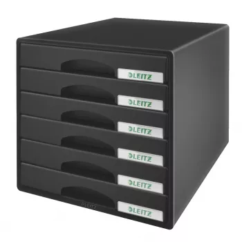 Leitz cajonera Plus 6 cajones, 6 cajones, plástico, negro, 287 x 363 x 270 mm