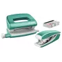 Leitz set grapadora y perforadora Mini WOW, 10 hojas, azul, metálico, perlado, P2, metal, plástico, 80 g/m², 3,5 cm