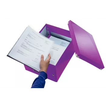 Leitz Click & Store WOW caja de almacenamiento mediana, lila, cartón, 16,7 L, 281 mm, 200 mm, 265 x 335 x 188 mm