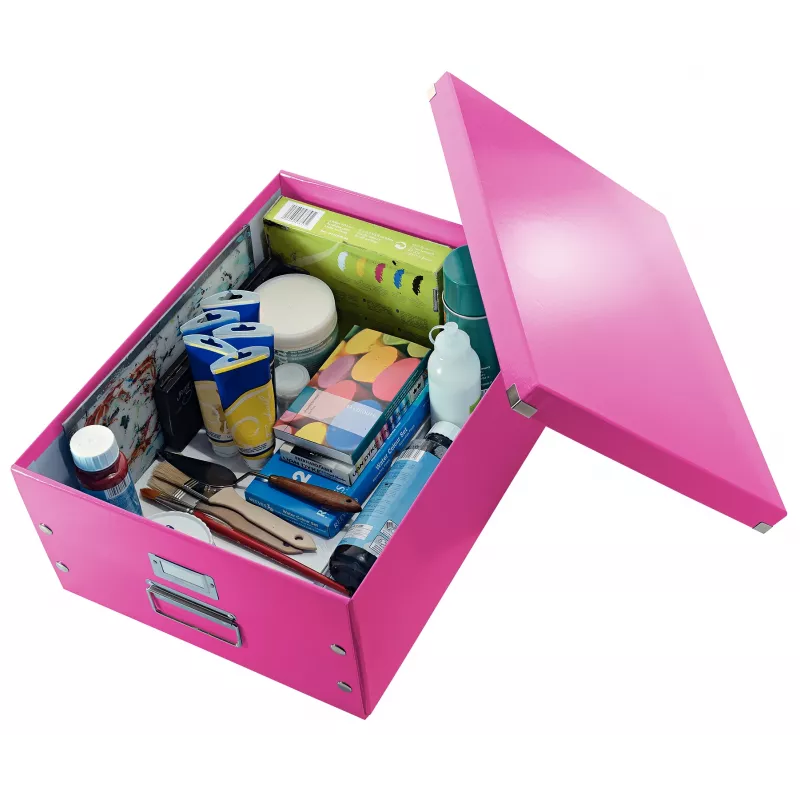 Leitz Click & Store WOW caja de almacenamiento grande, rosa, cartón, níquel, 369 mm, 482 mm, 200 mm
