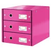 Leitz Click & Store WOW cajonera (3 cajones), rosa, cartón, 286 mm, 358 mm, 282 mm, 2,21 kg