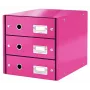 Leitz Click & Store WOW cajonera (3 cajones), rosa, cartón, 286 mm, 358 mm, 282 mm, 2,21 kg