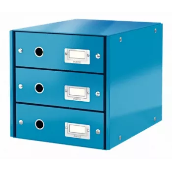 Leitz Click & Store WOW cajonera (3 cajones), azul, cartón, 2,21 kg