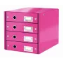 Leitz Click & Store WOW cajonera (4 cajones), rosa, cartón, 2,49 kg
