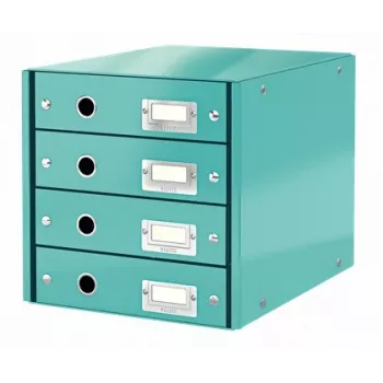 Leitz Click & Store WOW cajonera (4 cajones), azul, cartón, 2,49 kg