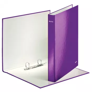 Leitz archivador de anillas WOW laminado A4+ 2DR/25 mm, A4, cartón, violeta, blanco, 250 hojas, 80 g/m²
