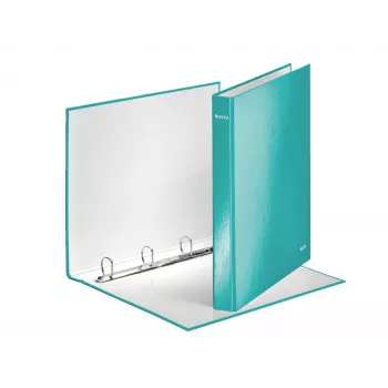Leitz archivador de anillas WOW laminado A4+ 4DR/25 mm, A4, cartón, metálico, turquesa, 230 hojas, 80 g/m², 2,5 cm