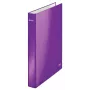 Leitz archivador de anillas WOW laminado A4+ 4DR/25 mm, A4, cartón, metálico, violeta, 230 hojas, 80 g/m², 2,5 cm