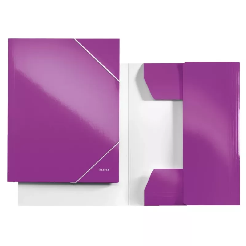 Leitz carpeta de 3 solapas WOW cartón/POB A4, A4, polipropileno (PP), violeta, 250 hojas, 80 g/m², papel