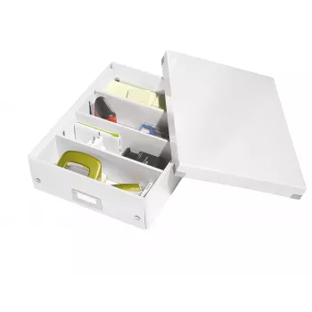 Leitz Click & Store WOW Caja organizadora mediana, Blanco, Cartón, 880 g