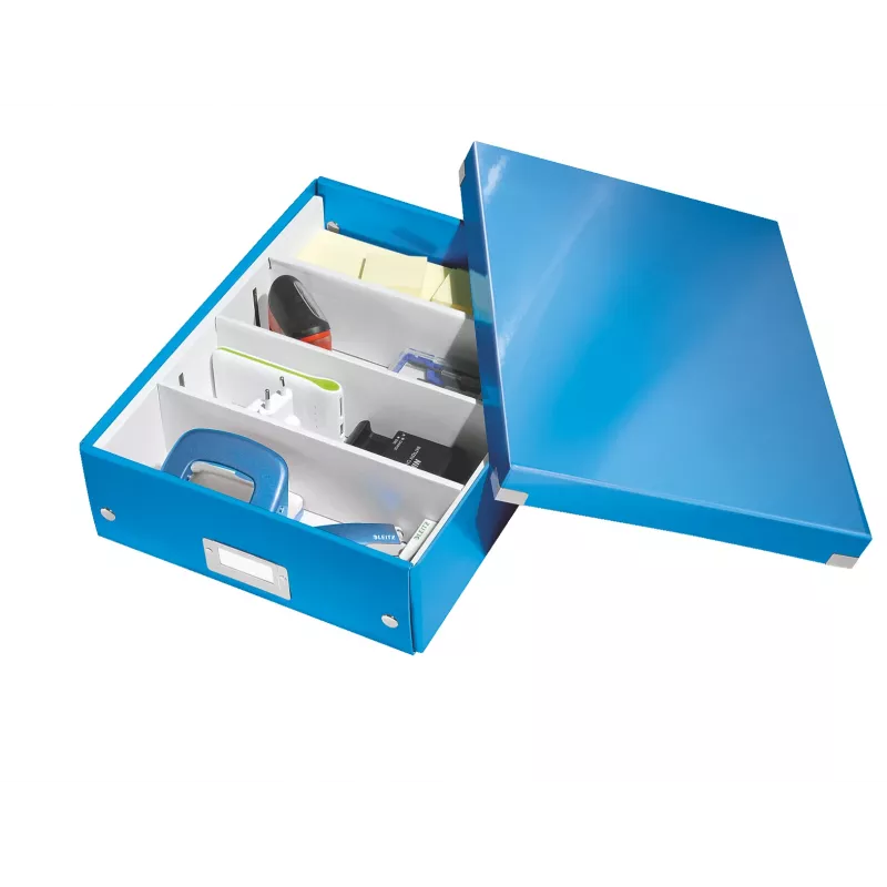 Leitz Click & Store WOW Caja de almacenamiento mediana, Azul, Cartón, 880 g