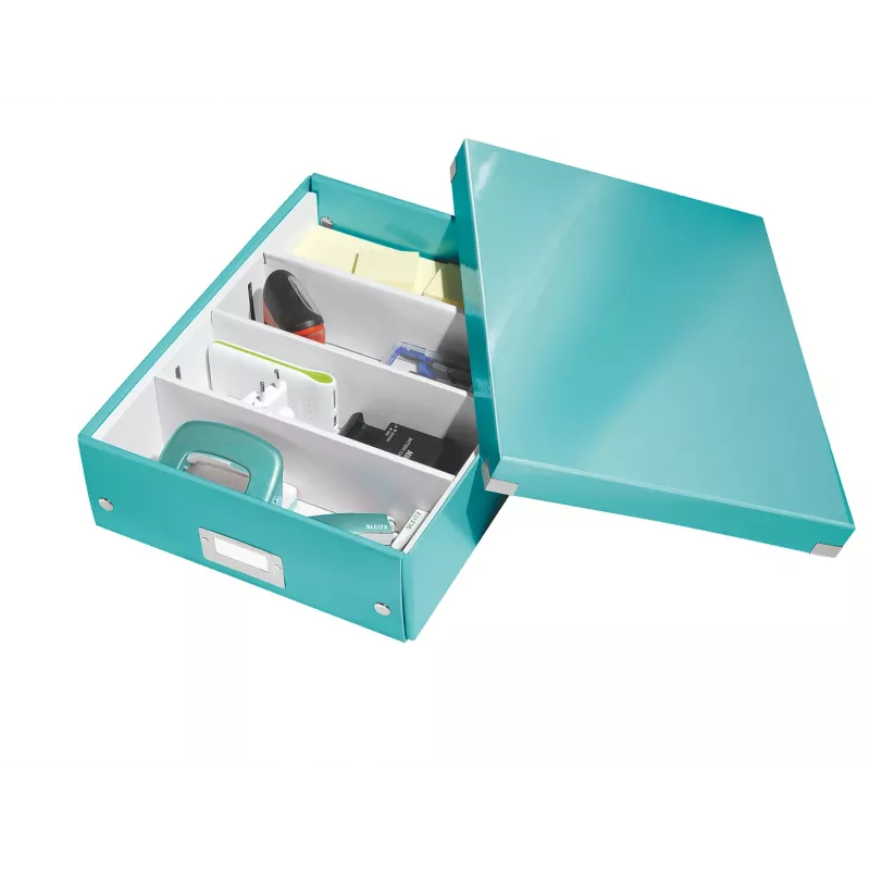 Leitz Click & Store WOW Caja organizadora mediana, Azul, Cartón, 880 g