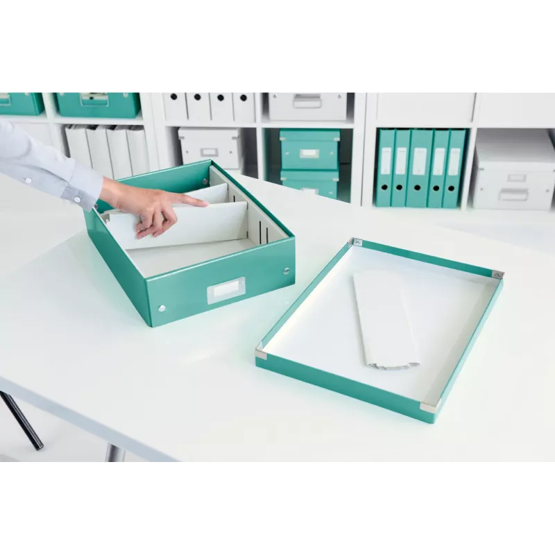 Leitz Click & Store WOW Caja organizadora mediana, Azul, Cartón, 880 g