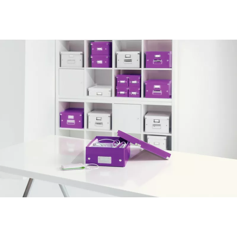 Leitz Click & Store WOW Caja organizadora mediana, Morado, Cartón, 880 g