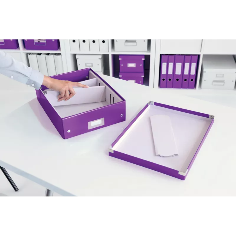 Leitz Click & Store WOW Caja organizadora mediana, Morado, Cartón, 880 g