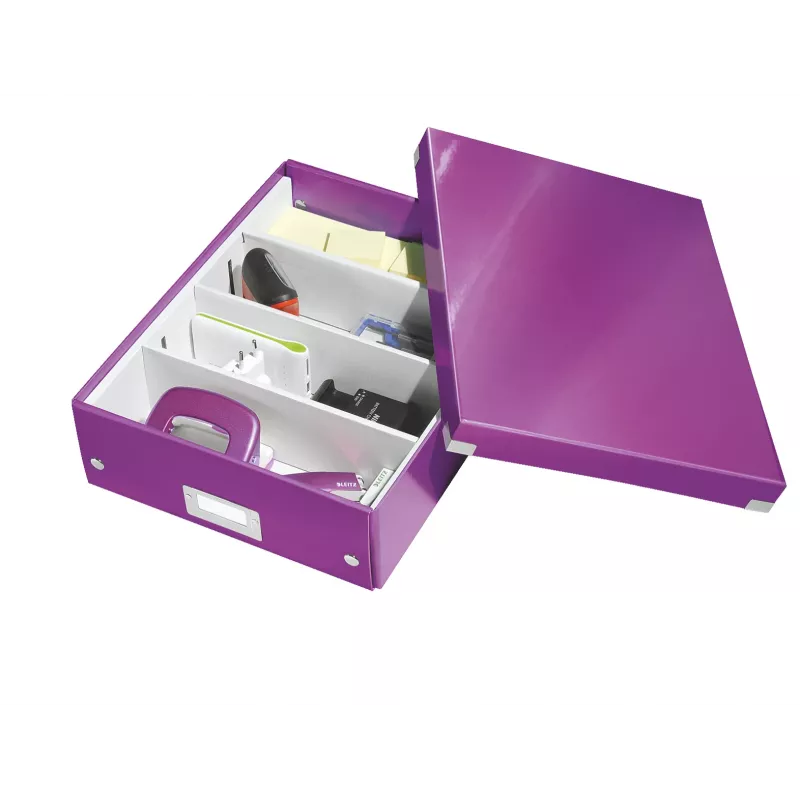 Leitz Click & Store WOW Caja organizadora mediana, Morado, Cartón, 880 g