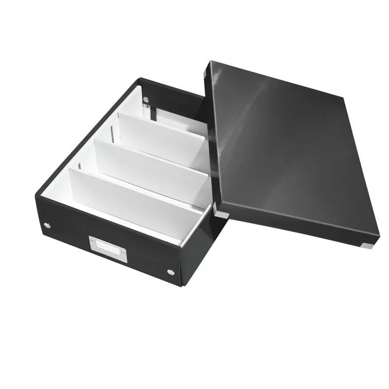 Leitz Click & Store WOW Caja organizadora mediana, Negro, Cartón, 880 g