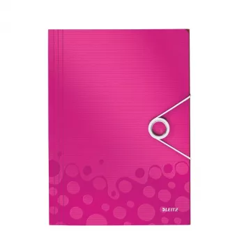 Leitz Carpeta de 3 solapas WOW PP A4, A4, Polipropileno (PP), Rosa, Vertical, 150 hojas, 235 mm