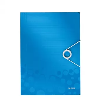Leitz Carpeta de 3 solapas WOW PP A4, A4, Polipropileno (PP), Azul, Metálico, Vertical, 150 hojas, 235 mm
