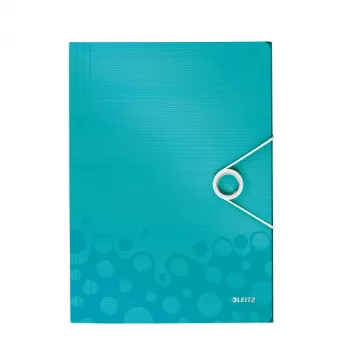 Leitz Carpeta de 3 solapas WOW PP A4, A4, Polipropileno (PP), Azul, Metálico, Vertical, 150 hojas, 235 mm