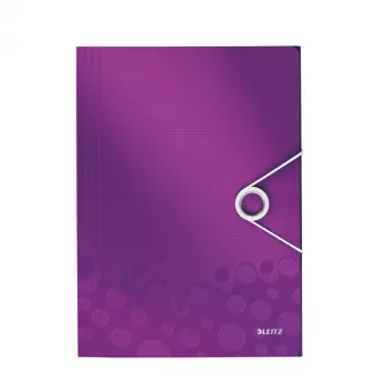 Leitz Carpeta de 3 solapas WOW PP A4, A4, Polipropileno (PP), Metálico, Morado, Vertical, 150 hojas, 235 mm