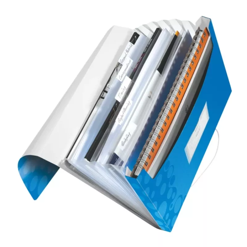 Leitz Carpeta de proyecto WOW PP, A4, Polipropileno (PP), Azul, 200 hojas, 254 mm, 38 mm