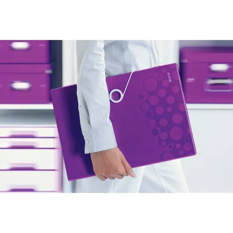 Leitz Carpeta de proyecto WOW PP, A4, Polipropileno (PP), Morado, 200 hojas, 254 mm, 38 mm