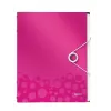 Leitz WOW Carpeta de anillas PP con 6 pestañas, A4, Polipropileno (PP), Metálico, Rosa, 200 hojas, 260 mm, 17 mm