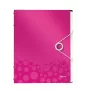 Leitz WOW Carpeta de anillas PP con 6 pestañas, A4, Polipropileno (PP), Metálico, Rosa, 200 hojas, 260 mm, 17 mm